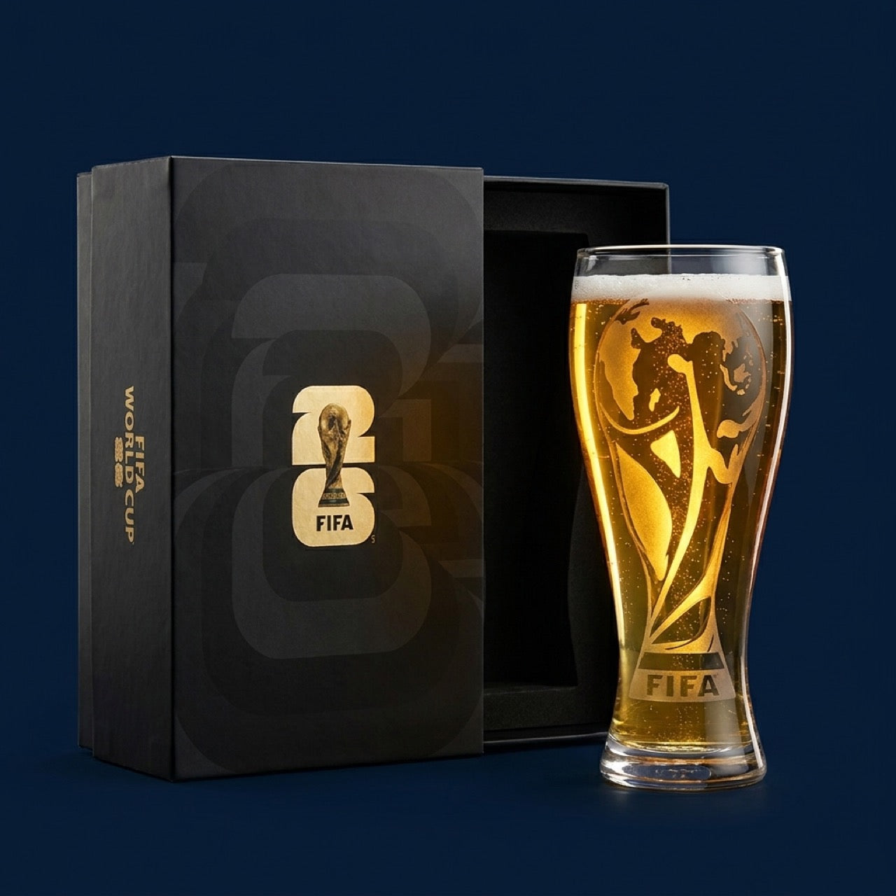 Matte-black gold-stamped gift box